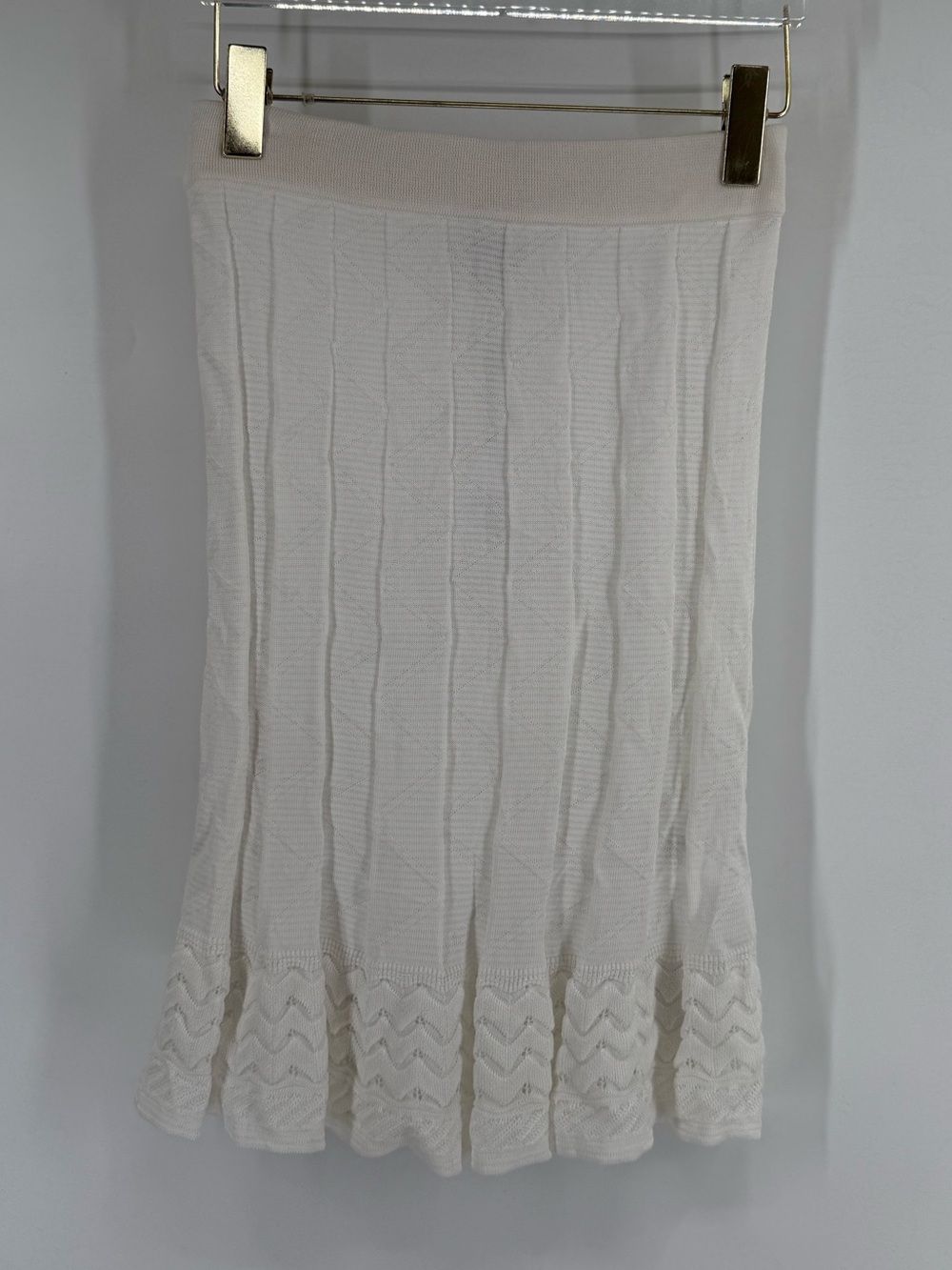 Missoni white knit geometric pattern skirt size 42 - 6